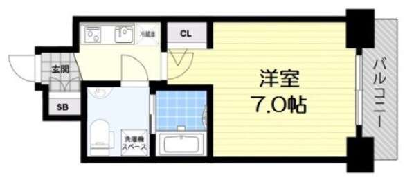 アドバンス心斎橋ラシュレの物件間取画像